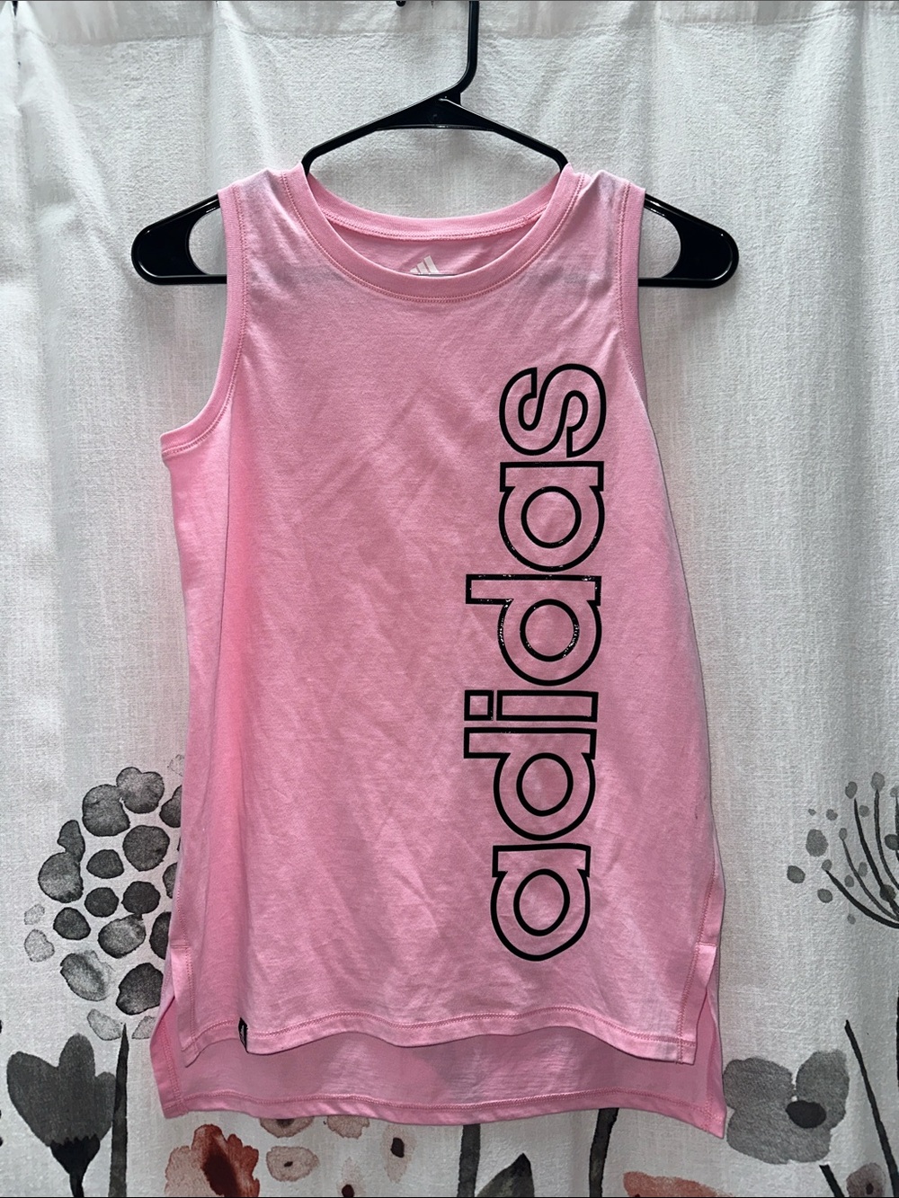 adidas Pink Vertical Logo Tank Top for Kids